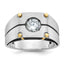 14k Two-tone Men's Polished and Satin Diamond Ring Mounting (No Stones Included)