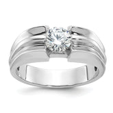 14k White Gold 1 carat Lab Grown Diamond VS/SI+ G+ Complete Men's Ring
