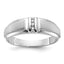 14k White Gold Men's Polished and Satin 3-Stone Ring Mounting, Mounting Only - Sophia Jewelers