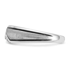 14k White Gold Men's Polished and Satin Ring Mounting - Sophia Jewelers