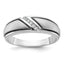 14k White Gold with Black Rhodium Men's Polished and Satin 1/15 Carat AA Quality Diamond Ring - Sophia Jewelers