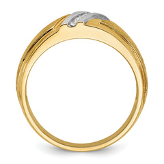 14k Men's Polished and Satin Ring Mounting - Sophia Jewelers