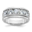 14k White Gold 2 carat Lab Grown Diamond VS/SI+ G+ Five Stone Complete Polished Satin and Grooved Men's Ring