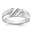 14k White Gold Men's Polished Satin and Grooved 5-Stone Ring Mounting, Mounting Only - Sophia Jewelers