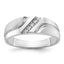 Men's Five-Stone Diamond Ring in 14K White Gold, 1.4mm (1/20 ct. tw.), Size 10 - Sophia Jewelers