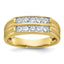 Men's Two-Row Diamond Grooved Ring in 14K Yellow Gold (5/8 ct. tw.), Size 10 - Sophia Jewelers