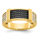 10ky Men's Black and White Diamonds w/ Black RH Complete Ring