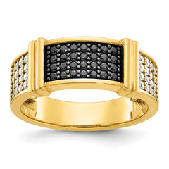 10ky Men's Black and White Diamonds w/ Black RH Complete Ring