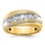 14k with White Rhodium Men's Polished and Milgrain 1 Carat AA Quality Diamond Ring - Sophia Jewelers