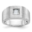 14k White Gold 5/8 carat Lab Grown Diamond VS/SI+ G+ Complete Polished and Satin Men's Ring
