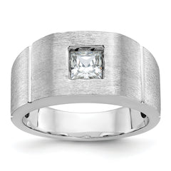 14k White Gold 5/8 carat Lab Grown Diamond VS/SI+ G+ Complete Polished and Satin Men's Ring