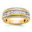 14k Mens Polished and Milgrain 7-Stone Ring Mounting, Mounting Only - Sophia Jewelers