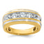 14k Polished and Grooved Mens Channel Ring Mounting, Mounting Only - Sophia Jewelers