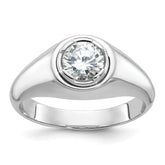 14k White Gold 1 carat Lab Grown Diamond VS/SI+ G+ Round Complete Men's Ring