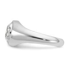 14k White Gold 1 carat Lab Grown Diamond VS/SI+ G+ Oval Complete Men's Ring