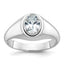 14k White Gold 1 carat Lab Grown Diamond VS/SI+ G+ Oval Complete Men's Ring