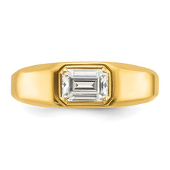 14k 1 carat Lab Grown Diamond VS/SI+ G+ Emerald Complete Polished Men's Ring