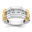14k Two-tone Men's Polished and Grooved 5-Stone 1 Carat AA Quality Diamond Ring - Sophia Jewelers