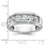 14k White Gold Mens Polished and Grooved 5-Stone 1.5 Carat AA Diamond Ring - Sophia Jewelers