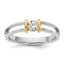 14k Two-Tone Ladies Wedding Band Mounting, Mounting Only - Sophia Jewelers