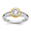 14k Two-Tone Ladies Wedding Band Mounting, Mounting Only - Sophia Jewelers