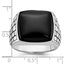 14k White Gold Mens Antiqued Cushion Onyx Complete Ring - Sophia Jewelers