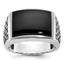 14k White Gold Mens Polished and Textured Rectangle Ring Mounting, Mounting Only - Sophia Jewelers