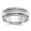 Men's Black Diamond Grooved Ring in 14K White Gold (1/5 ct. tw.), Size 10 - Sophia Jewelers