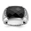 14k White Gold Men's Polished and Satin Gemstone Ring Mounting, Mounting Only - Sophia Jewelers