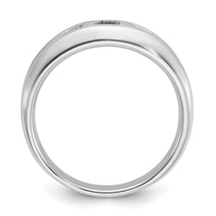 14k White Gold Men's Satin Lab Created Sapphire Diamond Ring Mounting - Sophia Jewelers