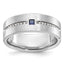 14k White Gold Mens Satin Sapphire/Diamond Ring Mounting, Mounting Only - Sophia Jewelers