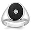 Men's Oval Onyx & Diamond Ring in 14K White Gold (1/10 ct. tw.), Size 10 - Sophia Jewelers