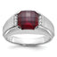 14k White Gold Mens Cushion Gemstone and Diamond Ring Mounting, Mounting Only - Sophia Jewelers