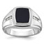 Men's Cushion Black Onyx & Diamond Ring in 14K White Gold (1/8 ct. tw.), Size 10 - Sophia Jewelers