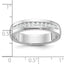 14k White Gold Men's Polished and Grooved 10-Stone 1/4 Carat AA Quality Diamond Ring - Sophia Jewelers
