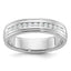14k White Gold Men's Polished and Milgrain 11-Stone Ring Mounting, Mounting Only - Sophia Jewelers