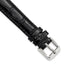 Black Crocodile-Grain Leather Watch Band in Silver-Tone Buckle - Sophia Jewelers