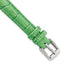 12mm Green Crocodile Grain Chronograph Leather with Silver-tone Buckle 6.75 inch Watch Band