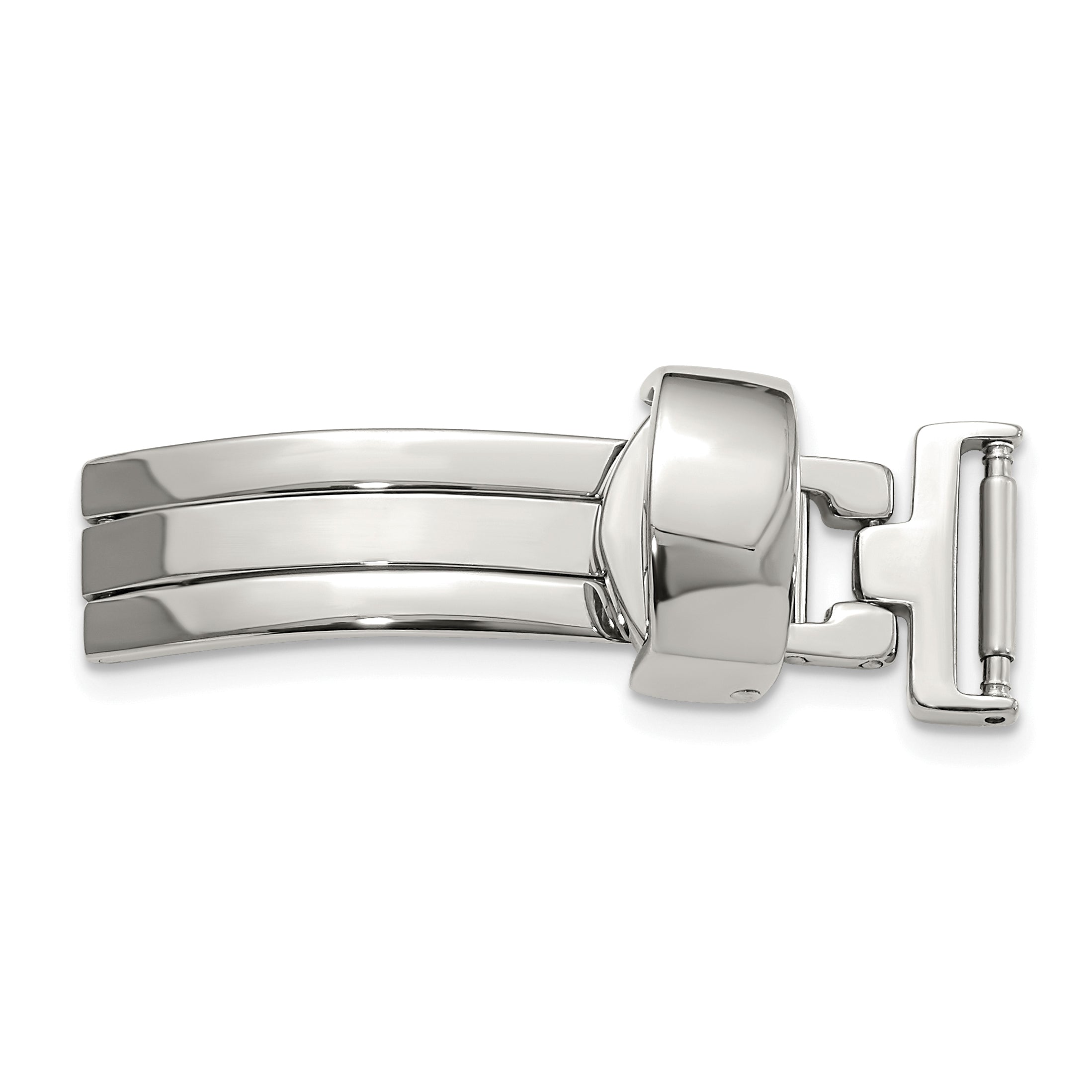 12mm Silver-tone Deployment Buckle