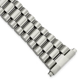 Mens Long 18-22mm President-Style Satin and Polished Stainless Steel with Deployment Buckle 7 inch Watch Band