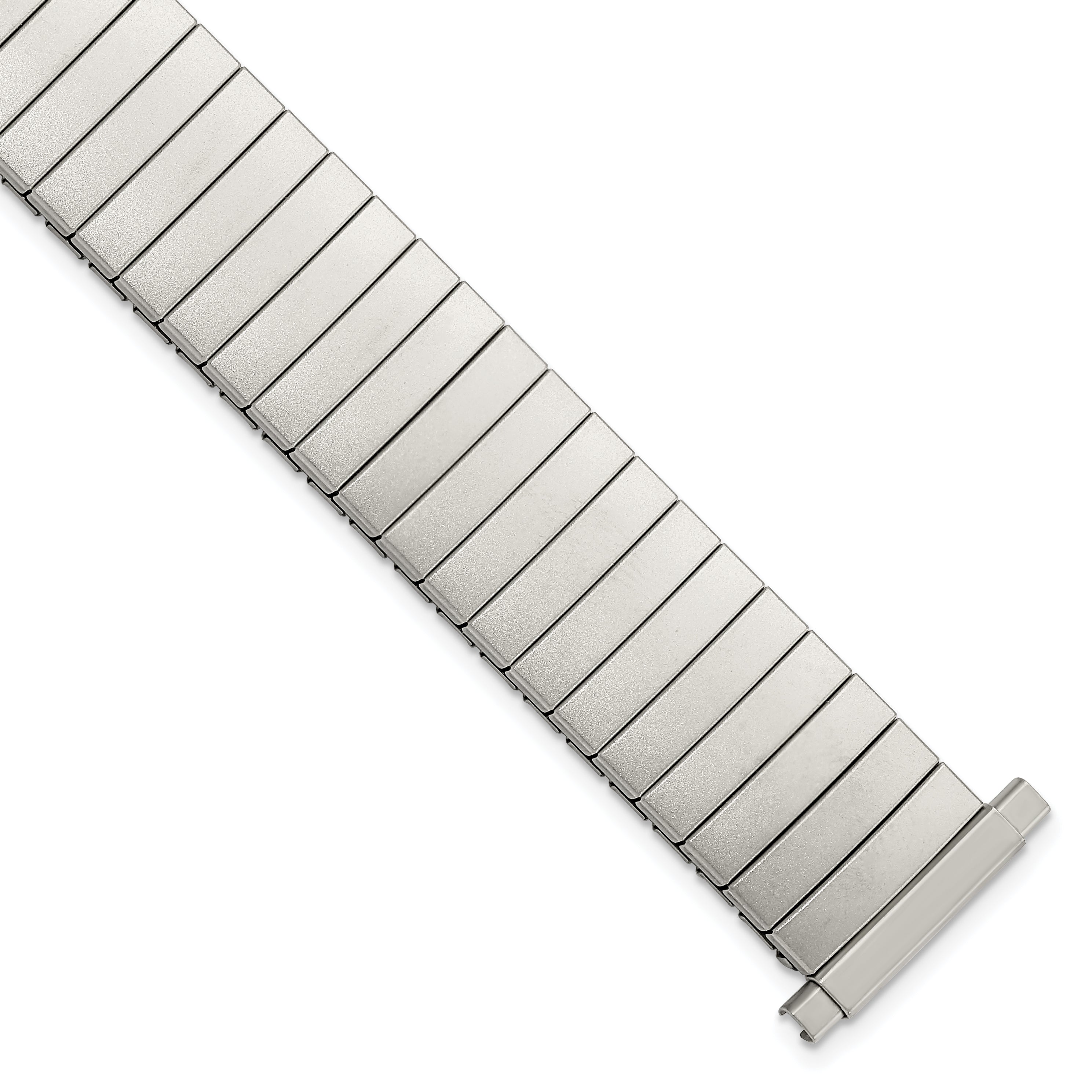 Mens Long 16-20mm Satin Stainless Steel 7.25 inch Expansion Watch Band