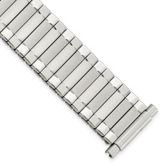 Mens Long 17-22mm Satin and Polished Stainless Steel 7.25 inch Expansion Watch Band