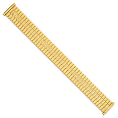 Mens Long 17-22mm Satin and Polished Yellow IP-plated Stainless Steel 7.25 inch Expansion Watch Band