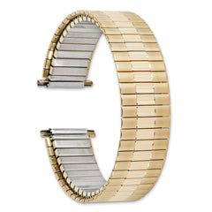 Mens Long 17-22mm Satin and Polished Yellow IP-plated Stainless Steel 7.25 inch Expansion Watch Band