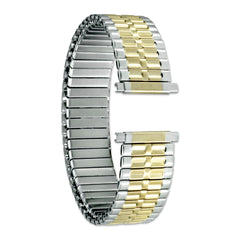 Mens Long 17-22mm Satin and Polished Two-tone IP-plated Stainless Steel 7.25 inch Expansion Watch Band