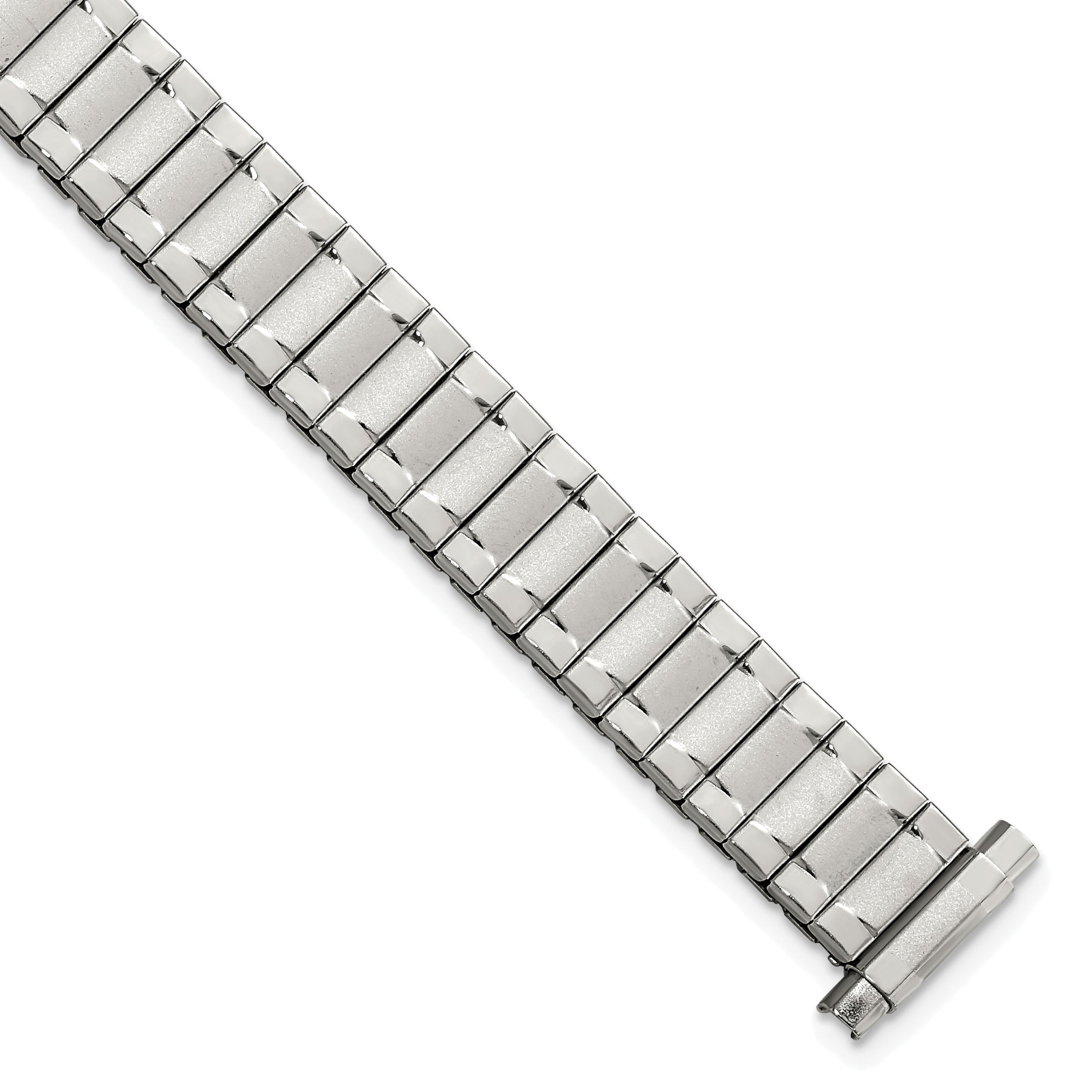 Ladies Long 9-13mm Satin and Polished Stainless Steel 6.75 inch Expansion Watch Band