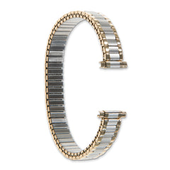 Ladies Long 9-13mm Satin and Polished Two-tone IP-plated Stainless Steel 6.75 inch Expansion Watch Band