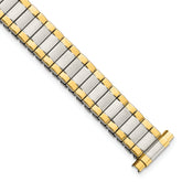 Ladies Long 9-13mm Satin and Polished Two-tone IP-plated Stainless Steel 6.75 inch Expansion Watch Band