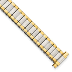 Ladies Long 9-13mm Satin and Polished Two-tone IP-plated Stainless Steel 6.75 inch Expansion Watch Band