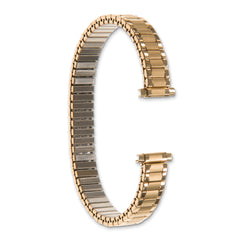 Ladies Long 9-13mm Satin and Polished Yellow IP-plated Stainless Steel 6.75 inch Expansion Watch Band